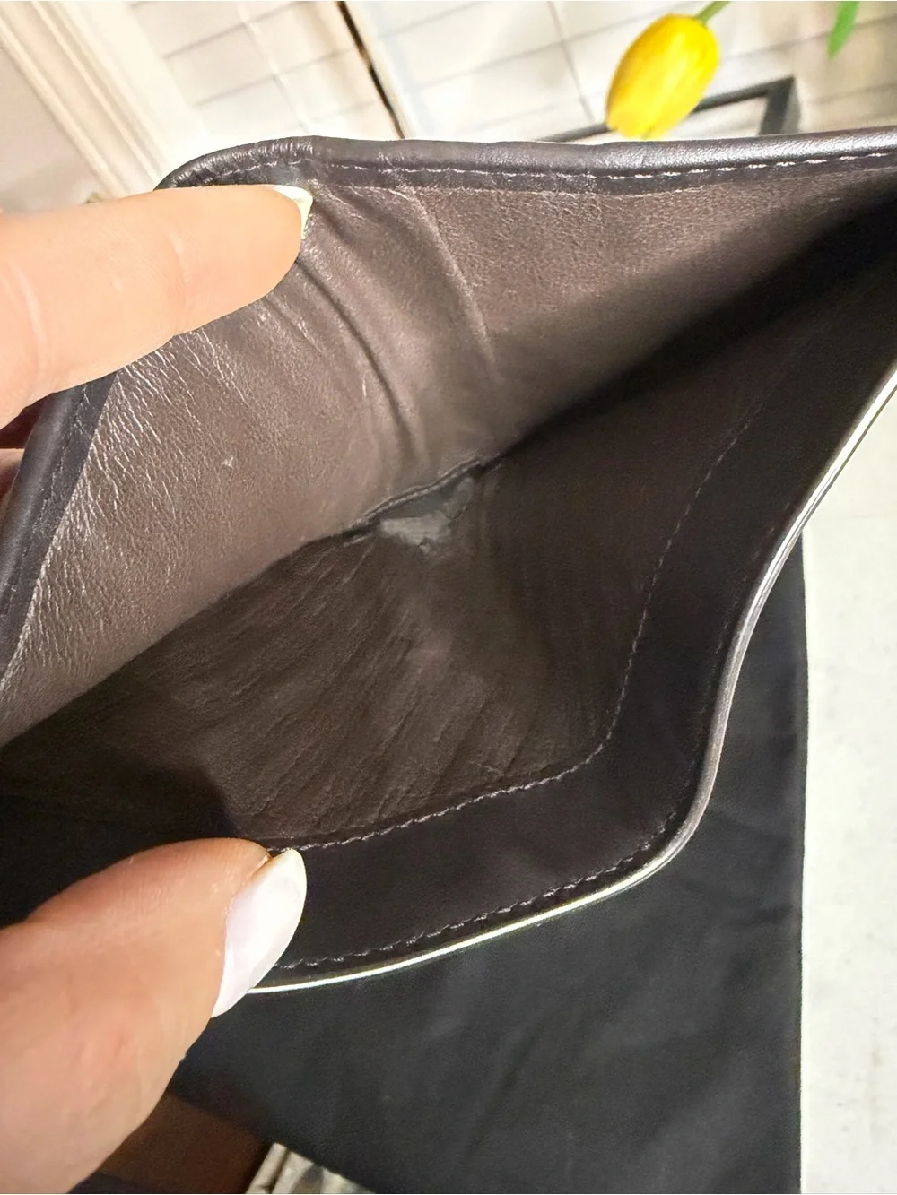 Authentic Bottega Veneta Intrecciato Bifold Wallet Dark Brown